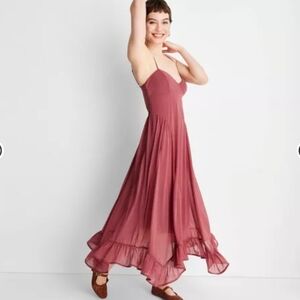 Future Collective Sleeveless Flutter Hem Maxi Dress
